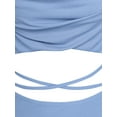 thumbnail image 5 of ZAFUL for Women Prom Dress or Cocktail Dress Evening Part Dress Ribbed Draped Split Cami Dress Light Blue XL, 5 of 5