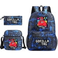 thumbnail image 1 of Three-Pieces Set Of School Bags For Male And Female Students, Campus Pencil Case, Canvas Bags Large-Capacity Backpack, 1 of 6
