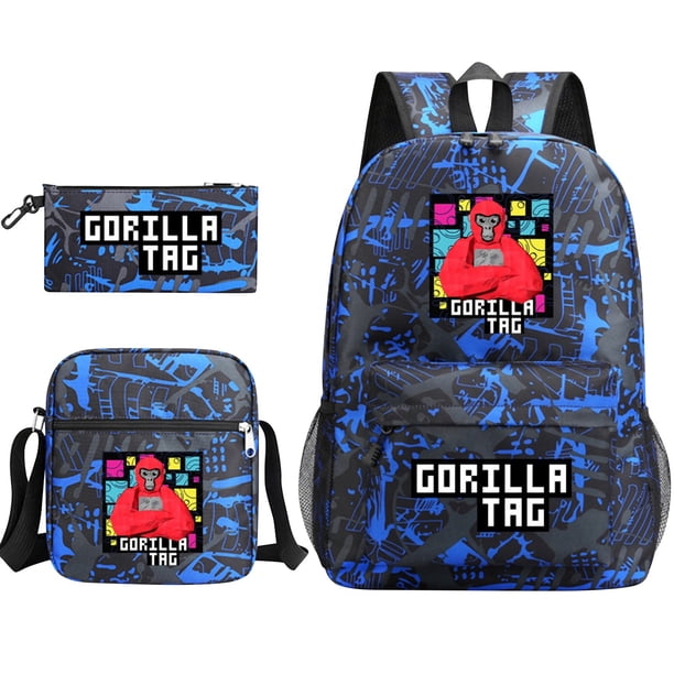 Conjunto de tres piezas de mochilas escolares para estudiantes masculinos y femeninos, estuche para lápices del Campus, bolsas de lona, mochila de gran capacidad