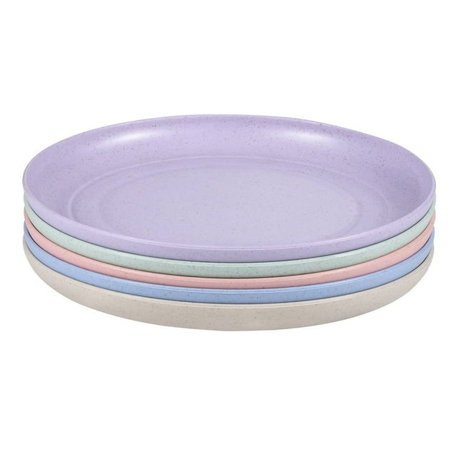 YOPTOP Wheat Straw Plates Yardwe 5pcs Wheat Straw Plates Unbreakable Lightweight Dinner Plates Reusable Sturdy Dinnerware Set for Home Kitchen,none,none