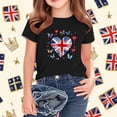 thumbnail image 3 of T-Shirt Graphique à Manches Courtes et Col Rond pour Enfants, Imprimé Drapeau Britannique, Mélange Doux de Polyester et Spandex, Haut Décontracté Respirant, Lavable en Machine, pour Garçons et Filles, 3 of 4