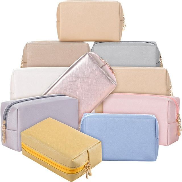 Set de bolsas de maquillaje Sanwuta, 9 unidades, piel sintética, regalo de Navidad