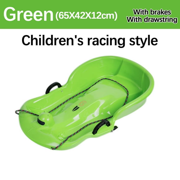 EGNMCR Winter Sports Equipment Outdoor Skiing Sled Snowboard Compatible Ski 65 Cm Children's Bob Snow Sledge Plastic Sledge With Brakes And Pull Rope For Winter Sports Ski boots