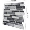 thumbnail image 3 of 3d Art Set of 5 Pieces, Self Adhesive Wall Tiles, Black and Gray Adhesive Backsplash with Marble Pattern for Kitchen Bathroom, Mosaic Effect, 3 of 5