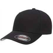 Flexfit unisex adult Cotton Twill Fitted Cap Hat, Black, Large-X-Large US