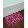 thumbnail image 2 of Teen Room Bath Mat, Vibrant Leopard Skin Pattern Fashion Modern Wild and Sexy Colors Display, Non-Slip Plush Mat Bathroom Kitchen Laundry Room Decor, 29.5 X 17.5 Inches, Magenta and Black, Ambesonne, 2 of 2