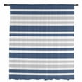 thumbnail image 2 of Navy Blue Stripes Semi Sheer Curtains Drapes for Living Room,Bedroom,French Doors Window 96 Inches Long,Modern Minimalist Horizontal Ombre Lines Rod Pocket Chiffon Curtain Drapery Voile Drape Panel, 2 of 6