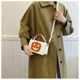 thumbnail image 4 of Bolso de Mano con Forma de Calabaza de Halloween | Bolso Bandolera para Fiestas | Piel Sintética Blanca | 20,5 X 12 X 7 Cm | Diseño Festivo de Calabaza, 4 of 6