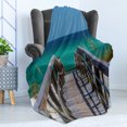 thumbnail image 4 of Beach Pathway Soft Flannel Fleece Blanket, Boardwalk View of the Beach in Pensacola Florida United States Summer Season, Cozy Plush for Indoor and Outdoor Use, 50" x 60", Multicolor, by Ambesonne, 4 of 5