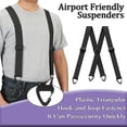thumbnail image 4 of Men's 4 Clip Suspenders, X Back Hidden Work Suspenders with Hook Clips, Heavy Duty for Hikers Seniors Dress Pants(Khaki), 4 of 6