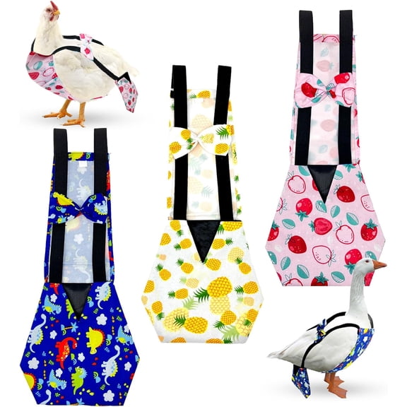 3 Pieces Chicken Diapers for Hens Pet Duck Diapers Reusable Chicken Diapers Chicken Clothes Accessories with Bow Tie for Poultry