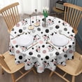 thumbnail image 3 of White Cow Geometric Pattern Round Tablecloth 60"x60",Wrinkle Wipeable Table Cloth for Kitchen Dining Room Picnic Patio Party, 3 of 6