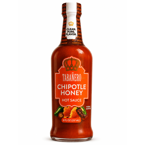 Tabanero Chipotle Honey Hot Sauce, Sweet and Smoky, Medium Heat, 8 oz