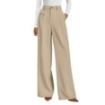 thumbnail image 2 of Womens Wide Leg Dress Pants 2025 Business Casual Flowy Work Palazzo Pants High Waisted Slacks Trousers Beige L, 2 of 6