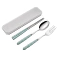 thumbnail image 1 of EDFBUYKRS Stainless Steel Portable Tableware Three Piece Students Outdoor Spoon Chopsticks Fork Set, 1 of 4