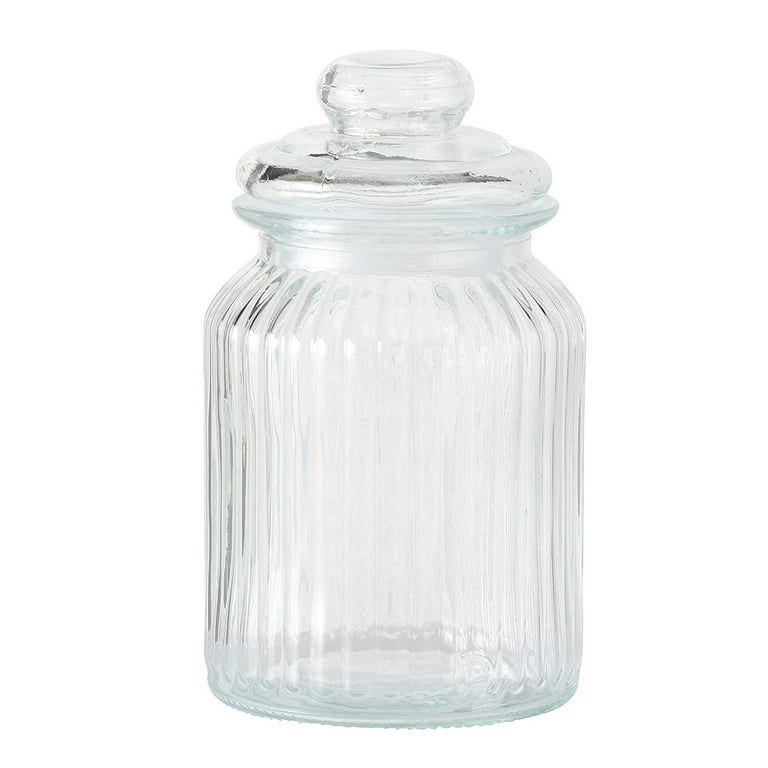 CROCKERI Glass Jars With Cork Lid (Pack Of 3), Unique Mason Jar, Storage  Jars For Kitchen, Daily Use, Crystal Clear Glass Jar.