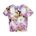 thumbnail image 2 of Aeropostale Womens Hanna Floral Cutout Pullover Blouse, White, Juniors, X-Small, 2 of 2