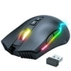 ONIKUMA CW905 2.4G Wirefree Gaming Mouse RGB Backlit E-sports Mouse Optical Computer Mice 5 Adjustable DPI with 7 Programmable Buttons for Desktop PC Computer