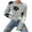 Gray, variant on Women's Cute Flower Sweaters Fall Casual Lightweight Ribbed Knit Crewneck Long Sleeve Pullover Sweater Top
