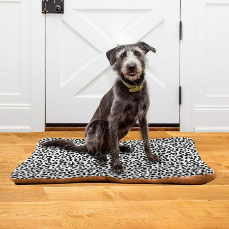 Iauyy 18x24inch Washable Dog Bed Mats 4cm Thick Comfort Pet Bed with Non-Slip Bottom for Crates Indoors & Outdoors - Puppy Essentials Littrer Black and White Style