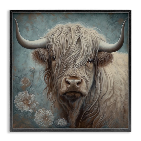Stupell Industries Farmhouse Mystic Highland Cattle Black Framed Giclee Art, 12 x 12, by Steve Hunziker