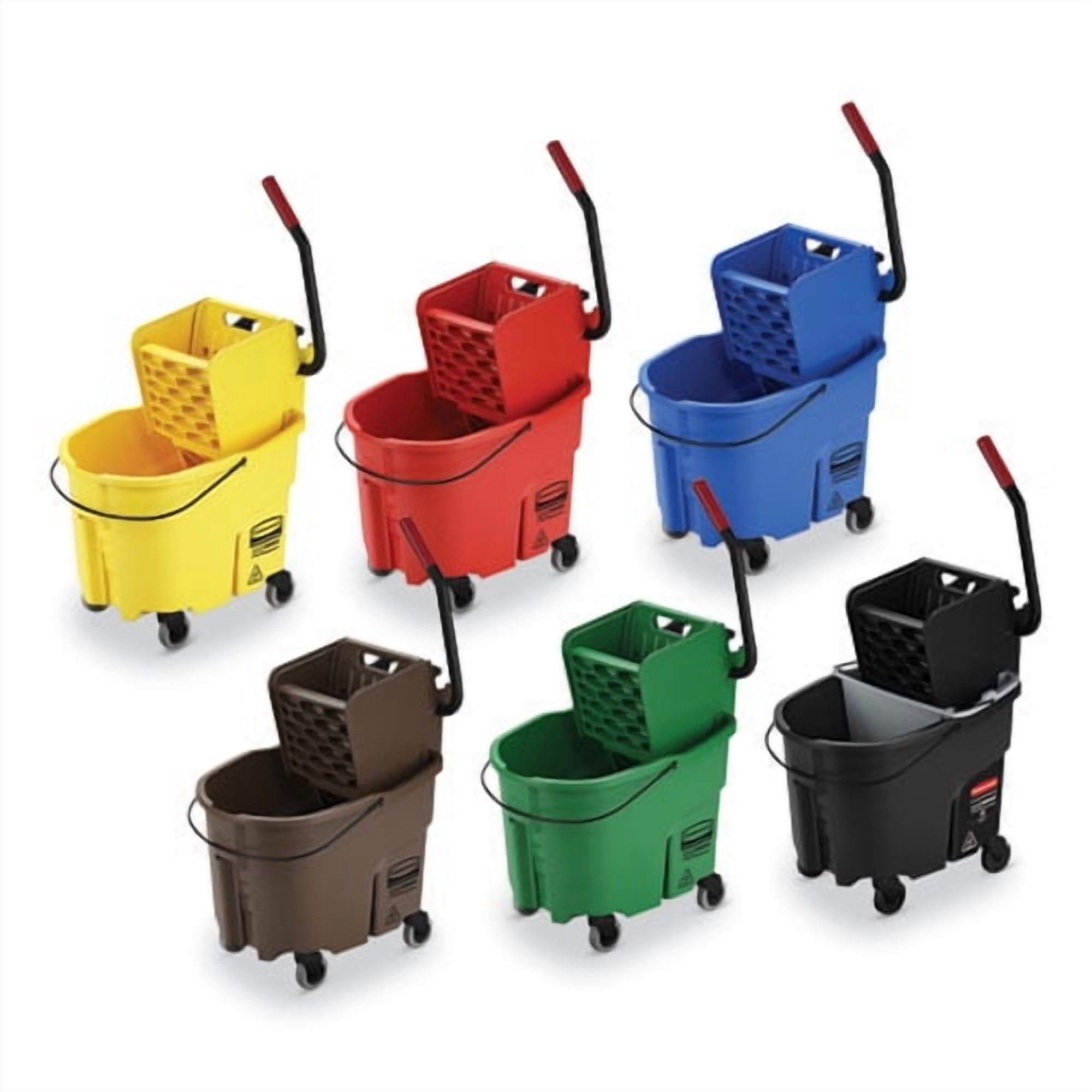 Wavebrake 2.0 Bucket/wringer Combos, Side-Press, 35 Qt, Plastic, Black | Bundle of 2