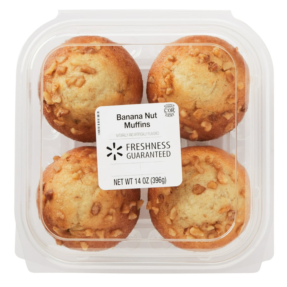 Freshness Guaranteed Banana Nut Muffins, 14 oz, 4 Count