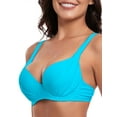 thumbnail image 2 of Ocean Blues Women's Plus Size Push Up Underwire Molded Cup Bikini Top, 2 of 6