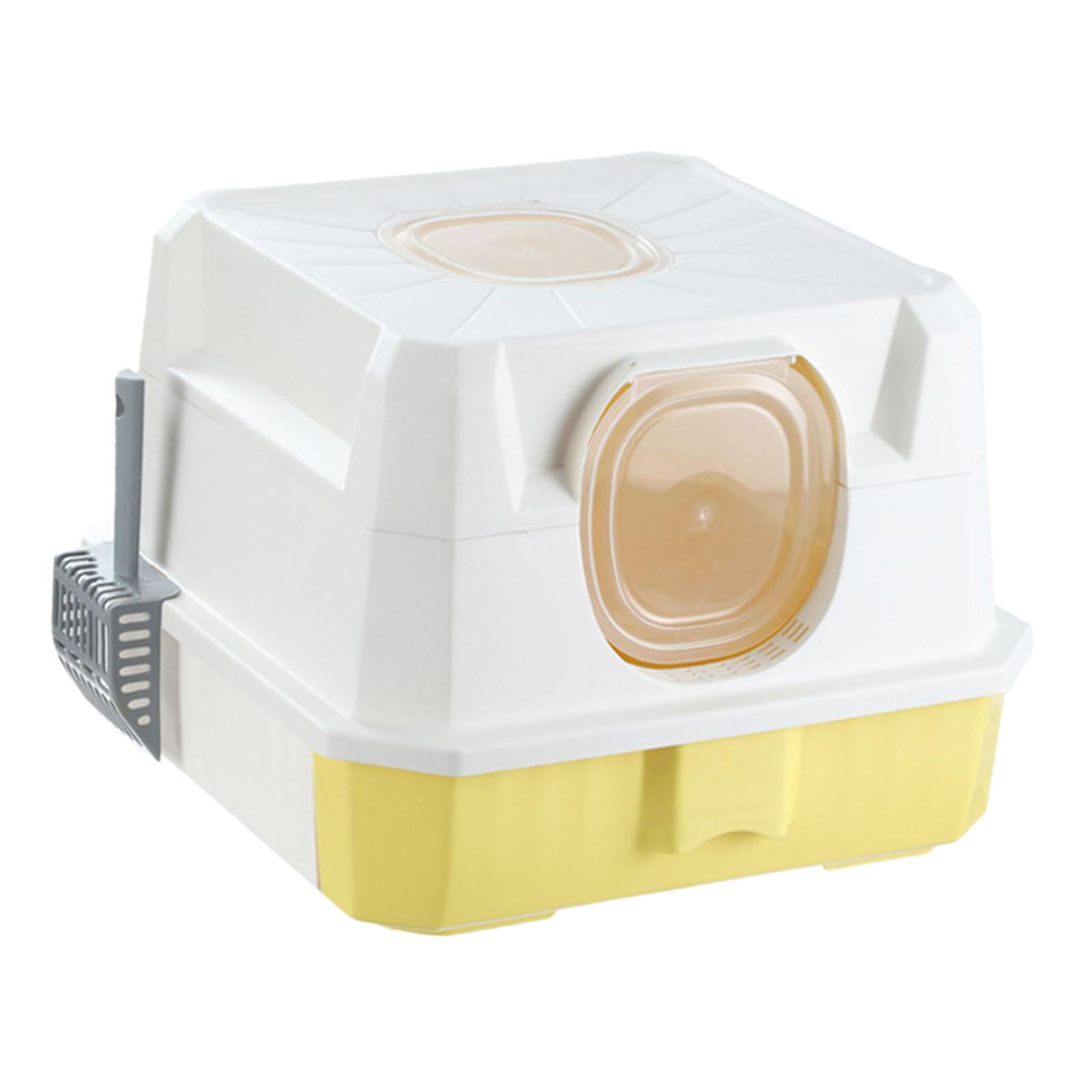Bvdfgk Closed cat , removable cat toilet, prevent litter leakage, with , yellow