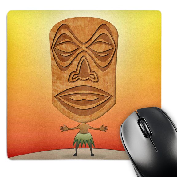 3dRose, VooDoo Tiki Head voodoo villager with tribal mask standing in tropical environment, MousePad