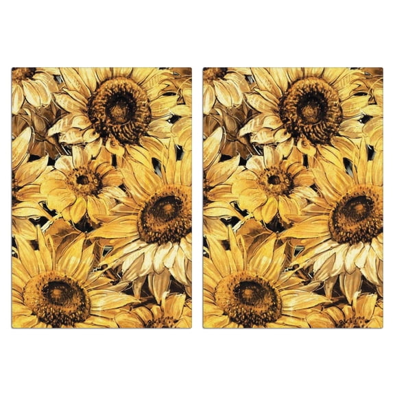 2 Pcs Funny Kitchen Towels,Yellow Sunflower Art Pattern Microfiber Dish Towels,Kitchen Tea Towels,Kitchen Towel Set (18" X 26")