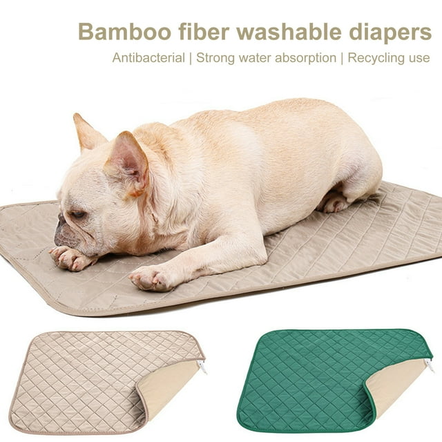 Flmtop Tapis d'Urine Réutilisable Super Absorbant Lavable Tapis à Langer pour Chien Accessoires pour Animaux Crème Colorée