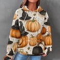 thumbnail image 2 of Halloween Hoodies for Women Pumpkin Sweatshirts Workout Hooded Pullover Tops Sweaters Casual Comfy Fall Fashion Outfits,Waffle Hoodie Women Holiday, 2 of 6