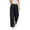 Black, variant on Women's Plus Size Linen Cotton Wide Leg Pants, High Waisted Pleated Draped Trousers, Breathable Loose Fit Casual Palazzo Pants for Resort and Vacation Black XXL
