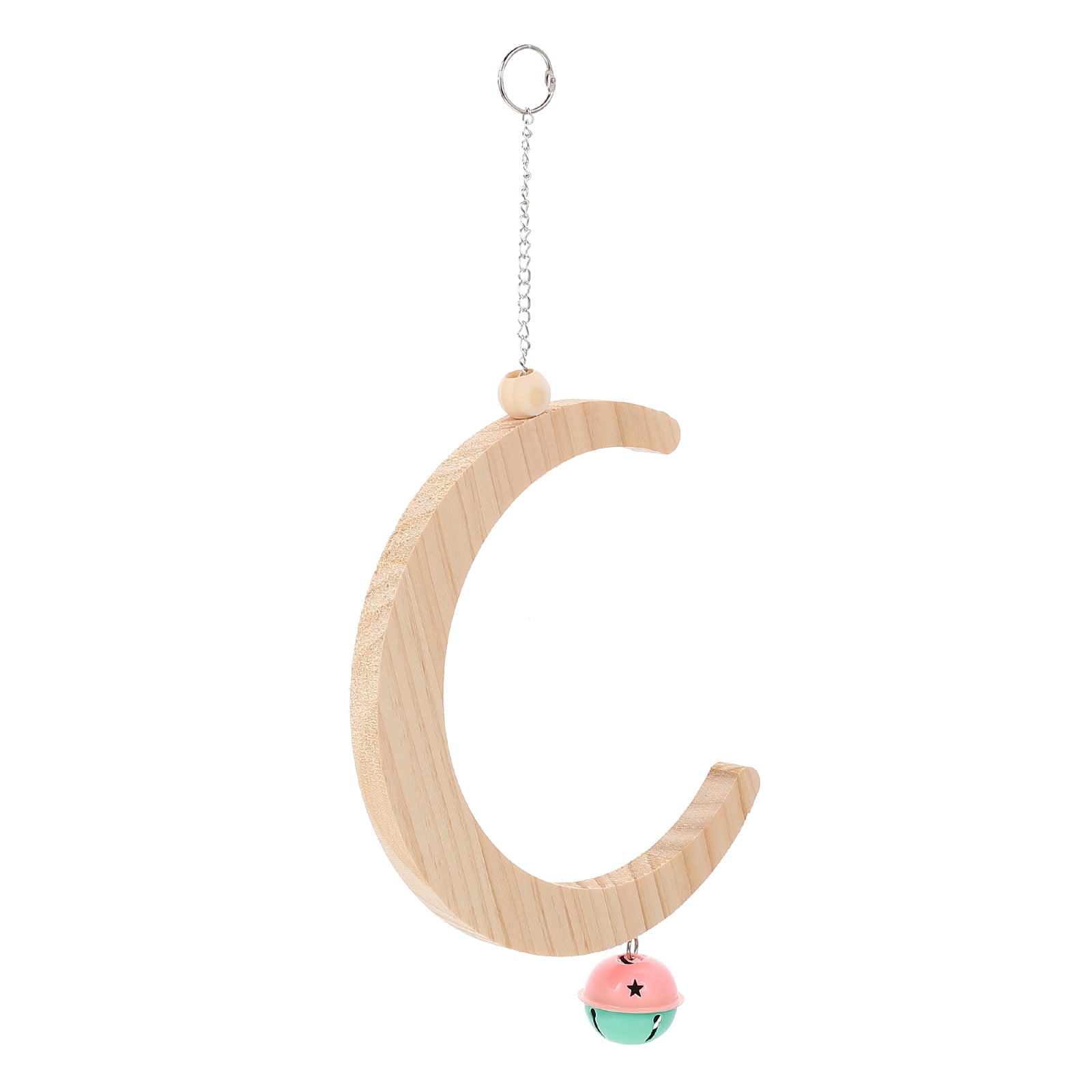 LOLIPPYY Wooden Chew Toy and Swing Bird Accessory in Khaki for Parrot and Parakeet Enrichment and Play