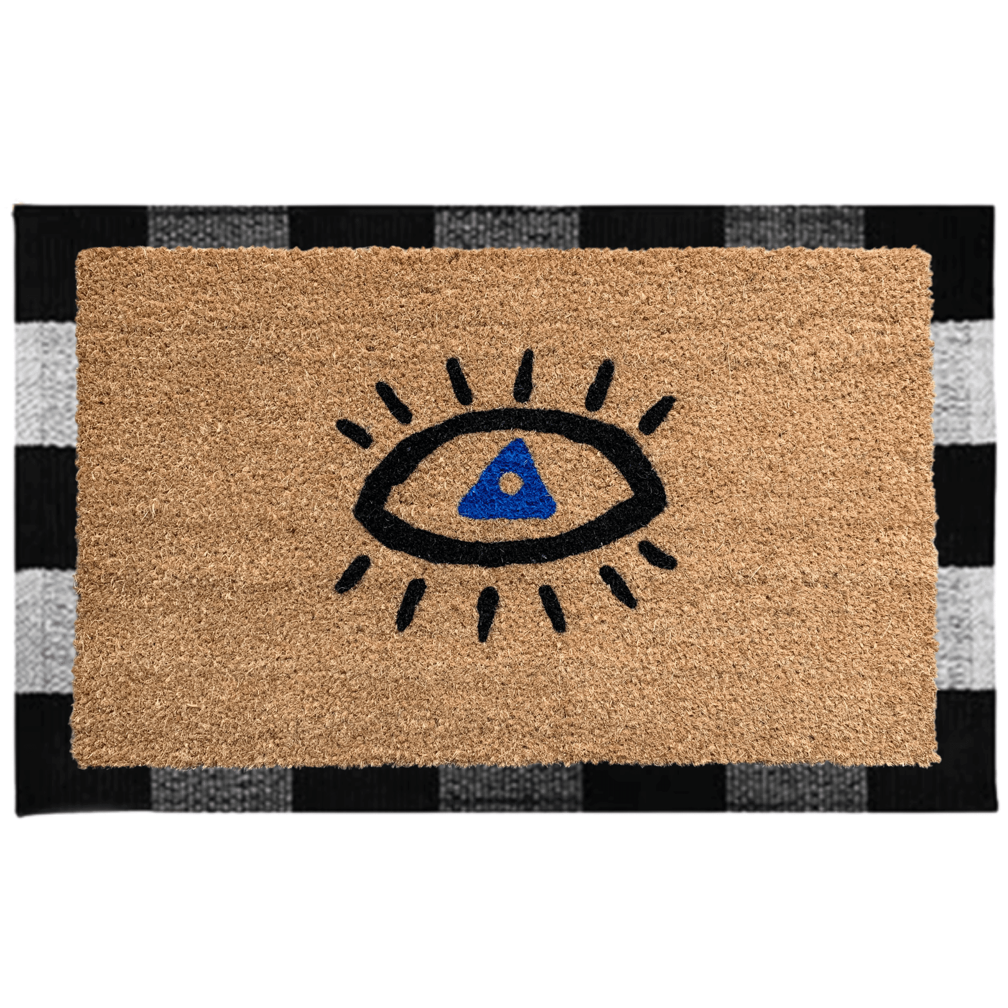 Black Gold Style Personalized Creative Door Mat Anti-Slip Rubber Bottom Rug Home Decoration Bedroom Decoration Funny Rug Suitable for Any Area in The Room 16×24inch Evil Eye Doormat 