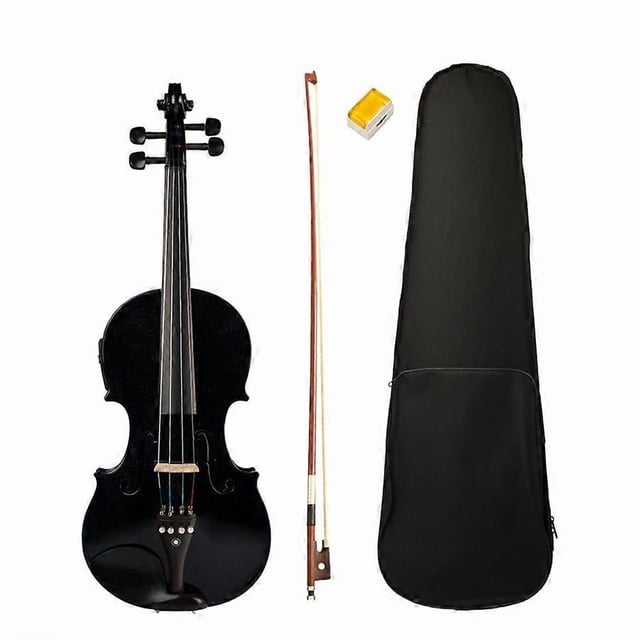 4/4 Full-Size Violin Violin Sound and Electric Violin Solid Wood Body Accessories High Quality Black Electric Violin