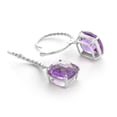 thumbnail image 3 of Galaxy Gold 14K White Gold Natural Amethyst Dangle Earrings - February Birthstone - Peace & Wisdom - Fine Jewelry for Women, 3 of 4