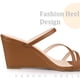 thumbnail image 4 of Sandalias de tiras con punta abierta y Tacones de cuña Perphy para mujer marrón 39, 4 of 6