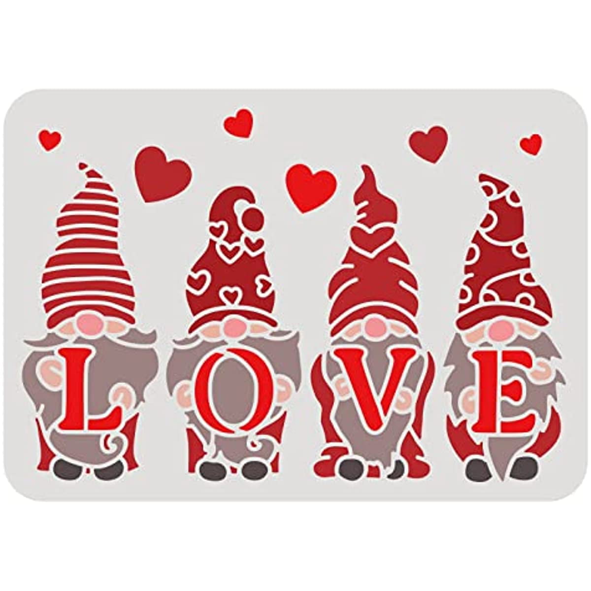 Wholesale FINGERINSPIRE Valentine Gnome Stencil 30x30cm Plastic PET Love  Balloons Painting Stencils Dwarf Couple Craft Drawing Stencils with Words  of LOVE YOU for Fabric Tiles Wall Home Decor 