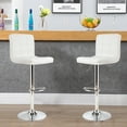 thumbnail image 3 of Costway Adjustable Armless Bar Stool Swivel Kitchen Counter Bar Chair PU Leather White, 3 of 9