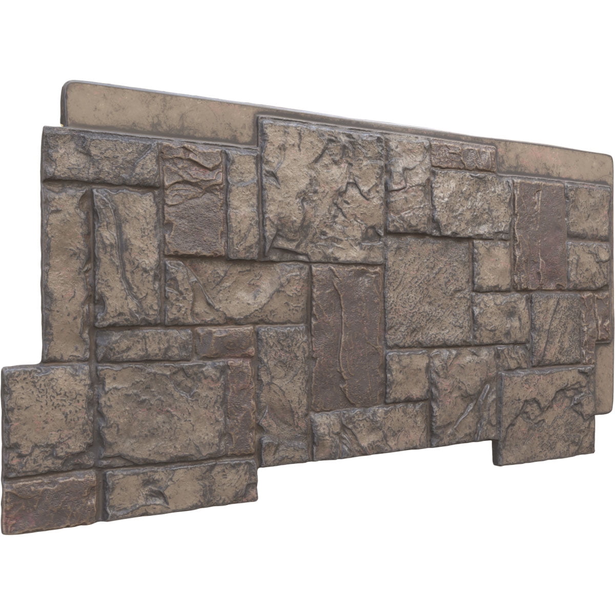 Ekena Millwork 49"W x 24 1/2"H x 1 1/4"D Castle Rock Stacked Stone, EverStone Faux Stone Siding Panel, Cascade River
