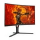 thumbnail image 3 of AOC CQ27G3Z Monitor curvo para juegos de 27", QHD 2K 2560x1440, 1000R VA, 240 Hz 0,5 ms, FreeSync Premium, soporte de altura ajustable, conmutador Xbox PS5, 3 años de punto cero brillo, negro, 3 of 5