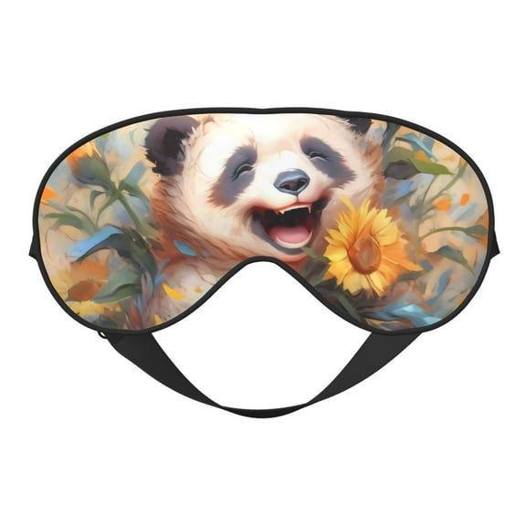 Eye Sleep Mask for Women Men - Elegant Cute Panda Sunflower Adjustable Soft Buckle Travel Eye Masks for Sleep Mask Blackout, Sleeping Mask for Women Men, Funny Blindfolds for Party Games