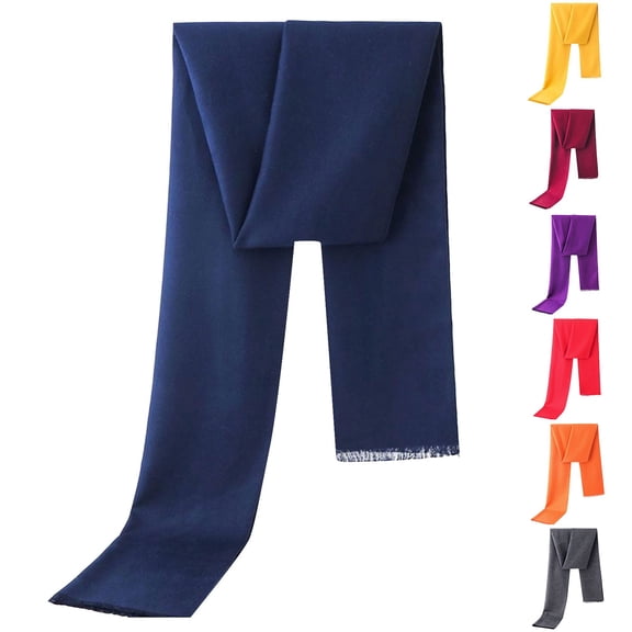 Men's Solid Color Winter Scarf Long Soft Scarf for Autumn and Cold Season