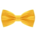 thumbnail image 1 of Satin Classic Pre-Tied Bow Tie Formal Solid Tuxedo, by Bow Tie House (Large, Yellow), 1 of 5