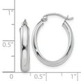 thumbnail image 4 of 14K White Gold Earring Hoop Women'S 10 mm 3.75 Polished 3.75Mm Oval Tube Earrings, 4 of 4