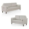 thumbnail image 2 of Furniture of America Oppio Faux Leather 2-Piece Sofa Set with USB in Ivory, 2 of 10