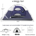 thumbnail image 2 of 4-Person Waterproof Dome Camping Tent in Navy Blue/Grey, Hexagonal Shape with Rainfly, 4 Doors and 4 Vestibules, 2 of 6