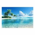 thumbnail image 5 of Tropical Palm Clear Blue Island Sea Framed Canvas Prints for Hallway Bedroom Office Decor, Ready to Hang12"L x 8"W, 5 of 10